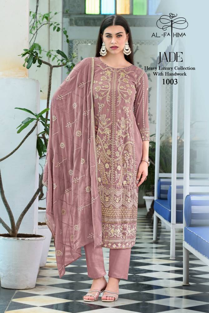 Al Fathima Jade Embroidery Moti Work Georgette Pakistani Suits Suppliers In India
